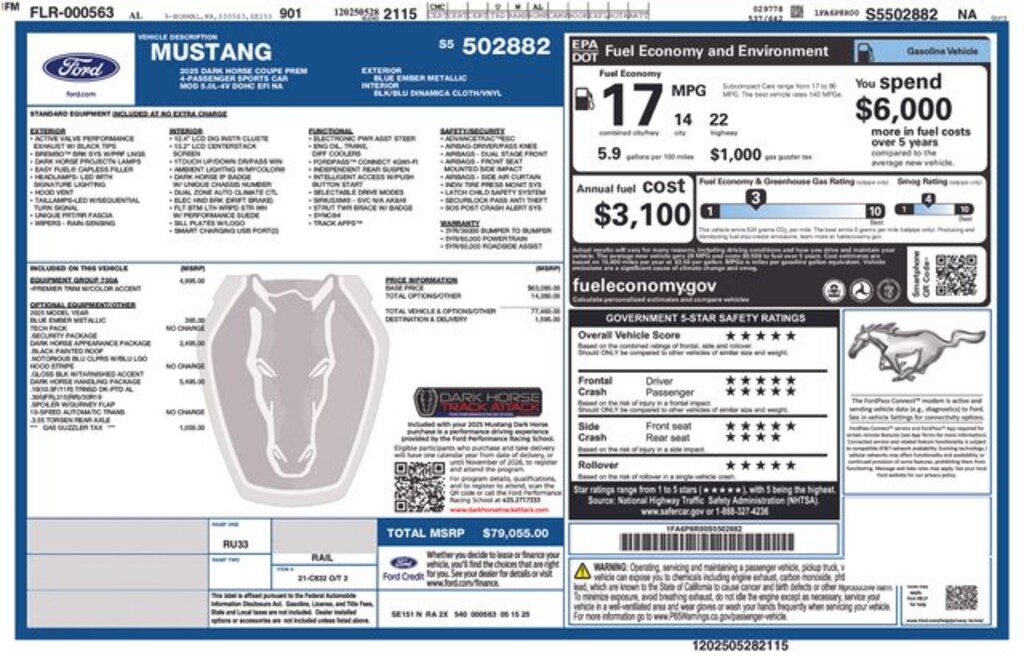 Used 2025 Ford Mustang Dark Horse Coupe