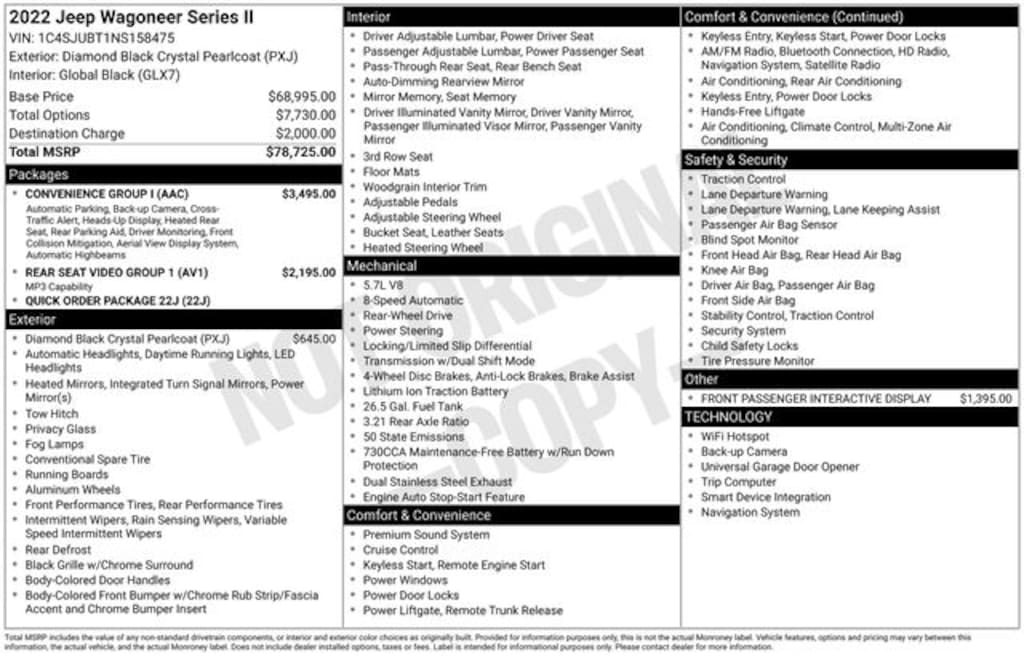 Used 2022 Jeep Wagoneer Series II SUV