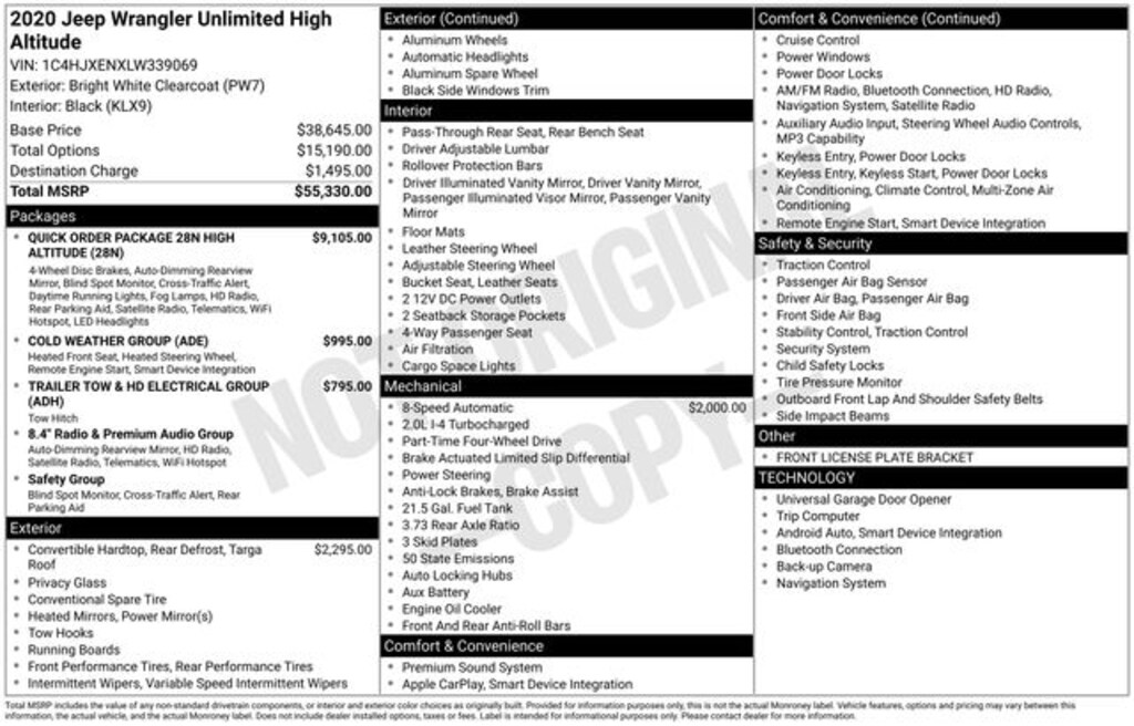 Used 2020 Jeep Wrangler Unlimited Sahara High Altitude SUV