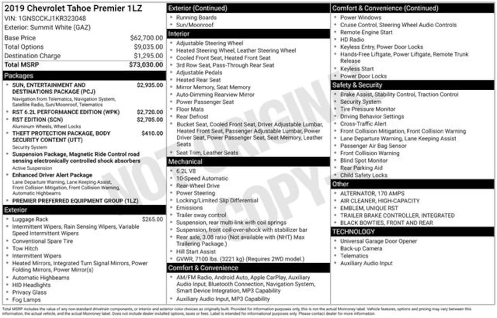 Used 2019 Chevrolet Tahoe Premier SUV