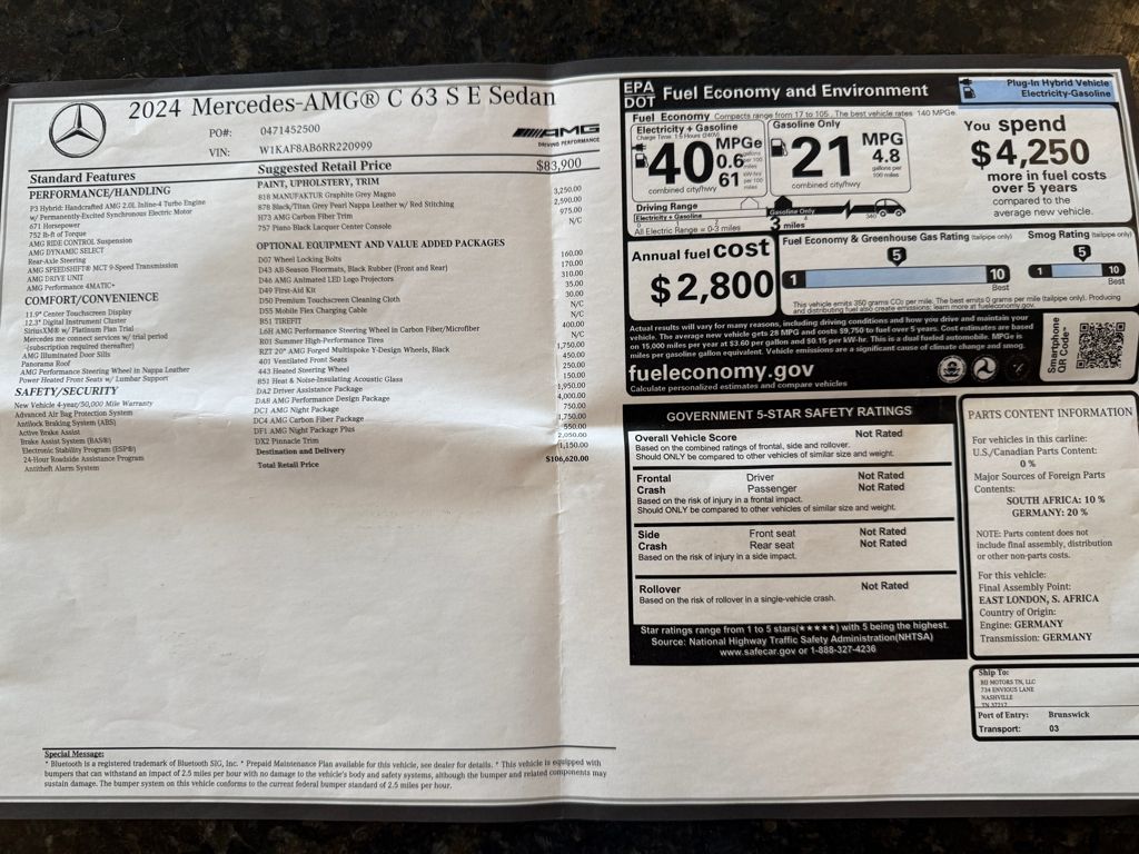 Image of 2024 Mercedes-Benz C-Class C 63 S AMG Sedan