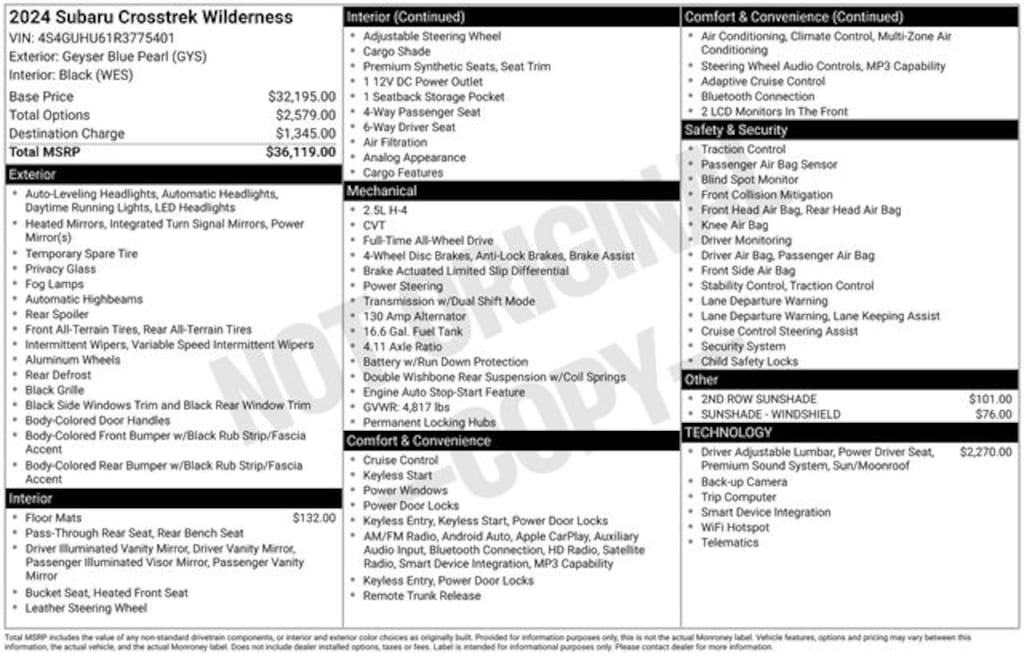 Certified 2024 Subaru Crosstrek Wilderness SUV