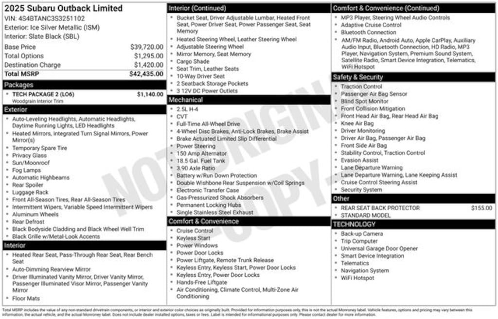 Used 2025 Subaru Outback Limited SUV