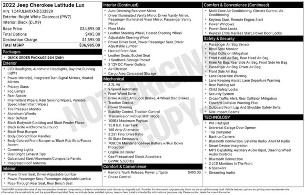 Used 2022 Jeep Cherokee Latitude Lux SUV