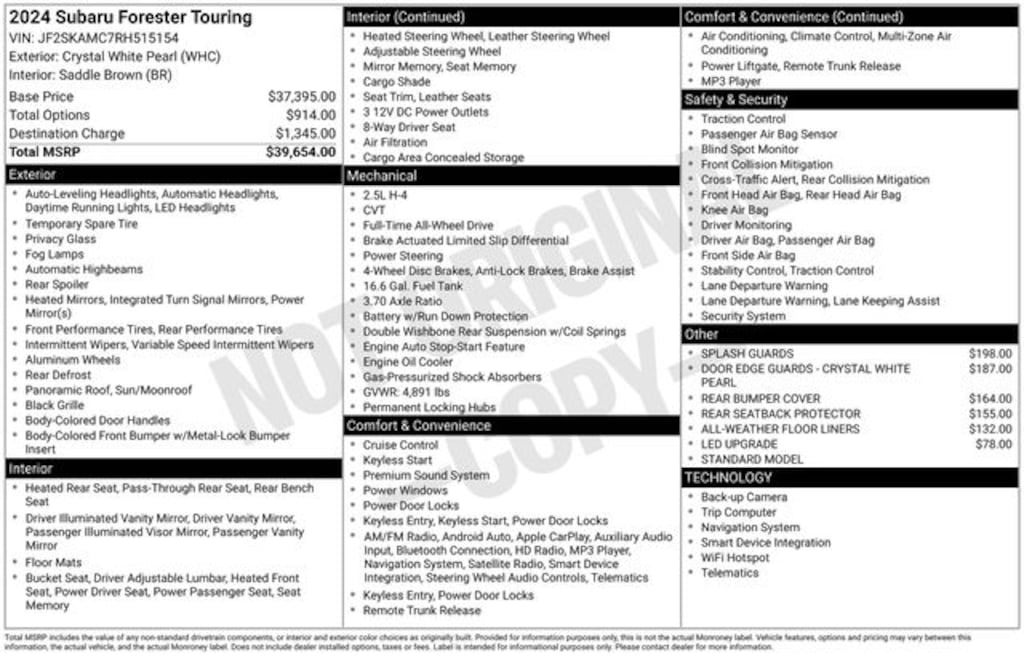Certified 2024 Subaru Forester Touring SUV