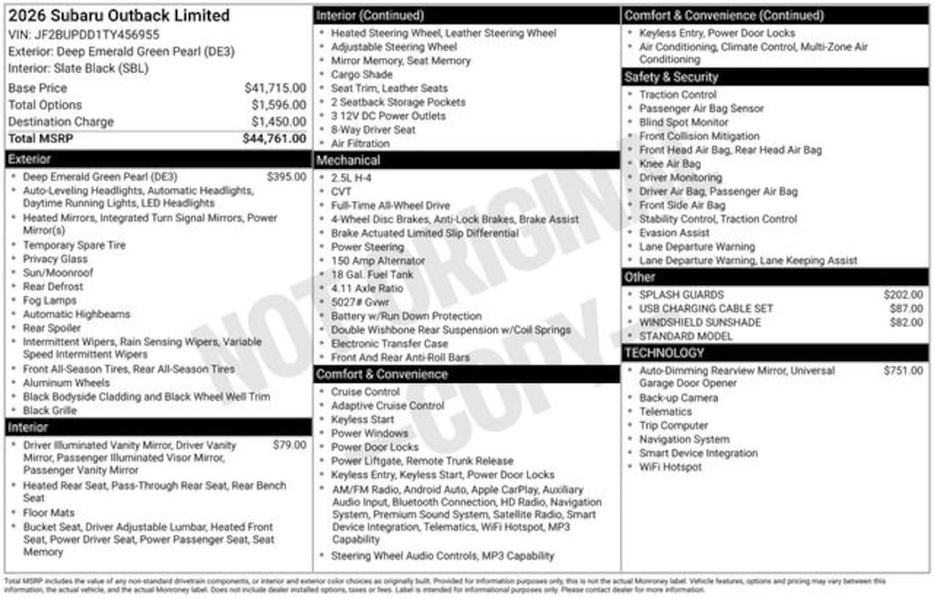 Certified 2026 Subaru Outback Limited SUV