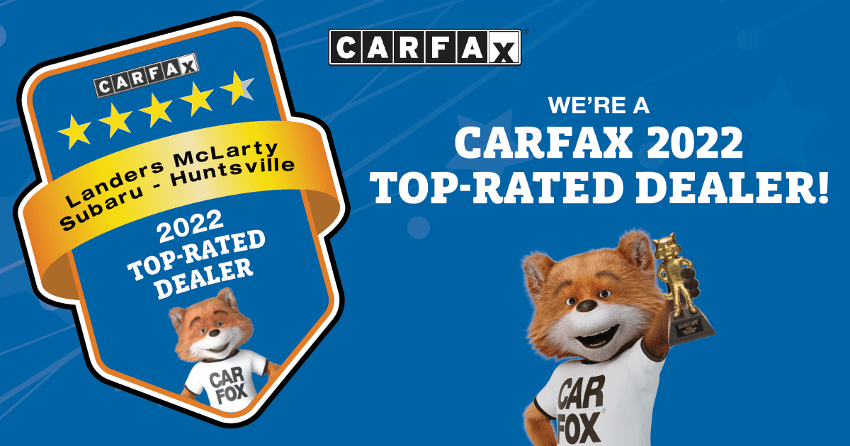 Carfax 2022 Top-Rated Dealer Award for Landers McLarty Subaru