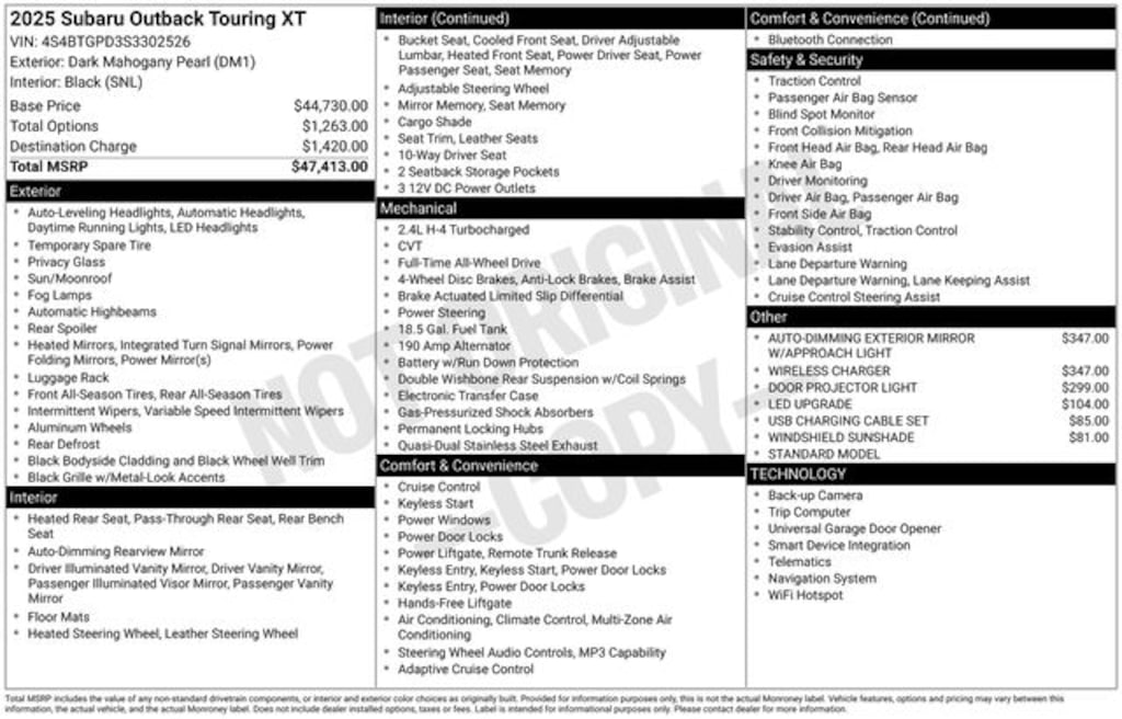 Certified 2025 Subaru Outback Touring XT SUV