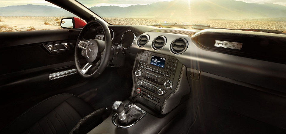 Interior of a 2017 Ford Mustang