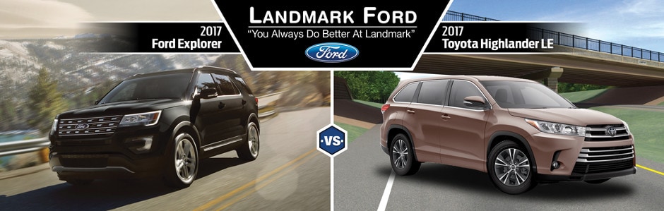 2017 Ford Explorer vs. 2017 Toyota Highlander in Springfield, IL