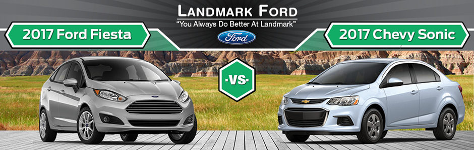 The 2017 Ford Fiesta parked next to a 2017 Chevy Sonic