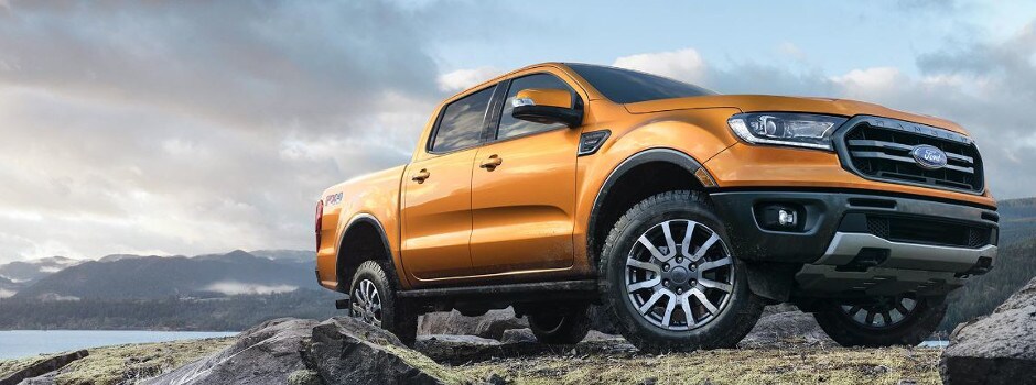 A 2019 Ford Ranger parked in the mountains