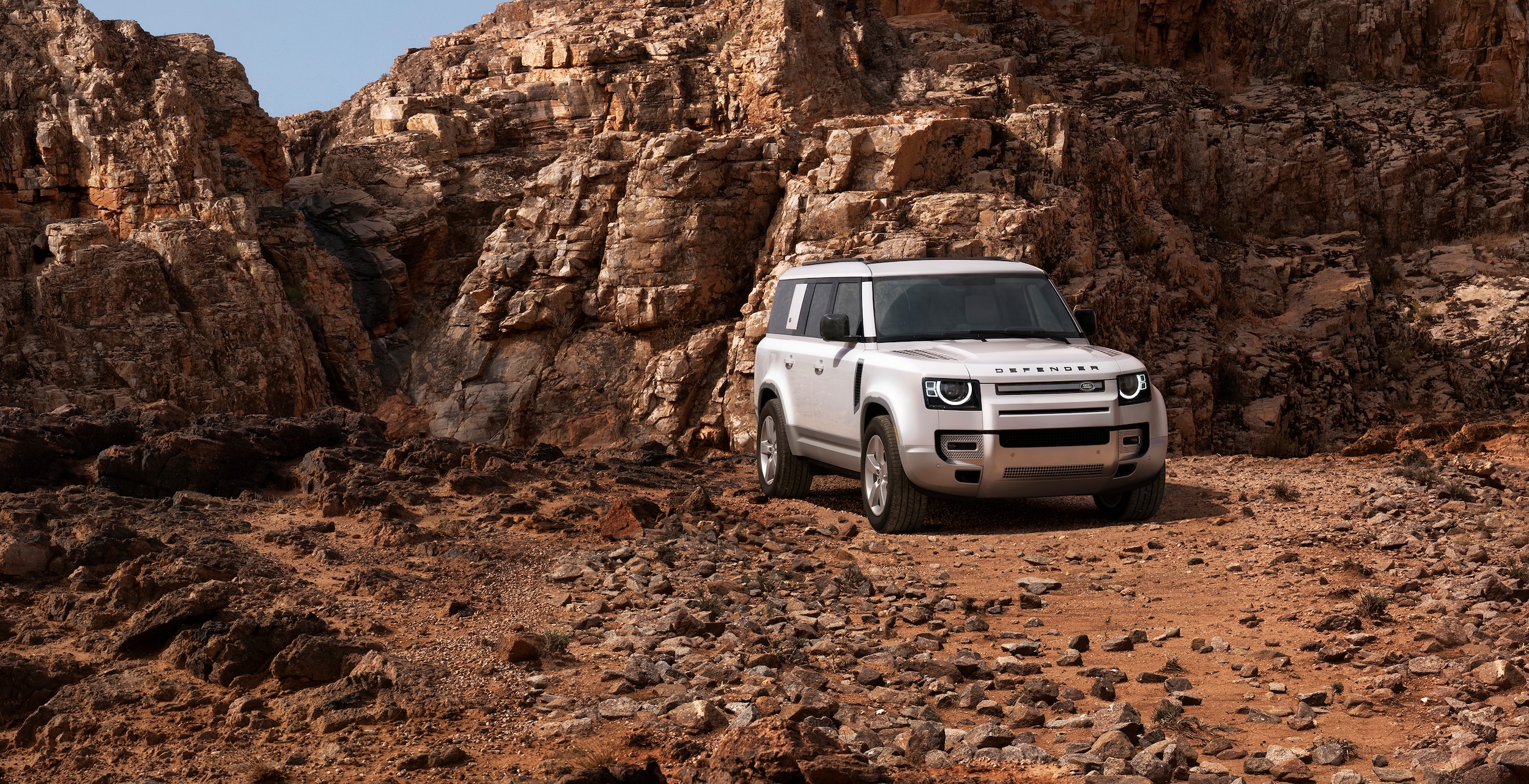 White Defender 130 on Mountain Trail.