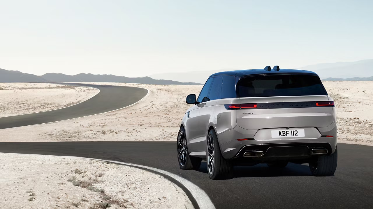2025 Range Rover Sport driving on a curvy road