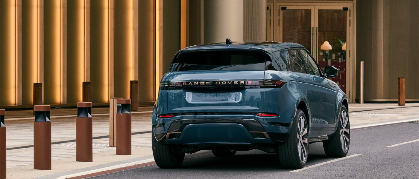 2025 Range Rover Evoque Exterior Driving By Hotel