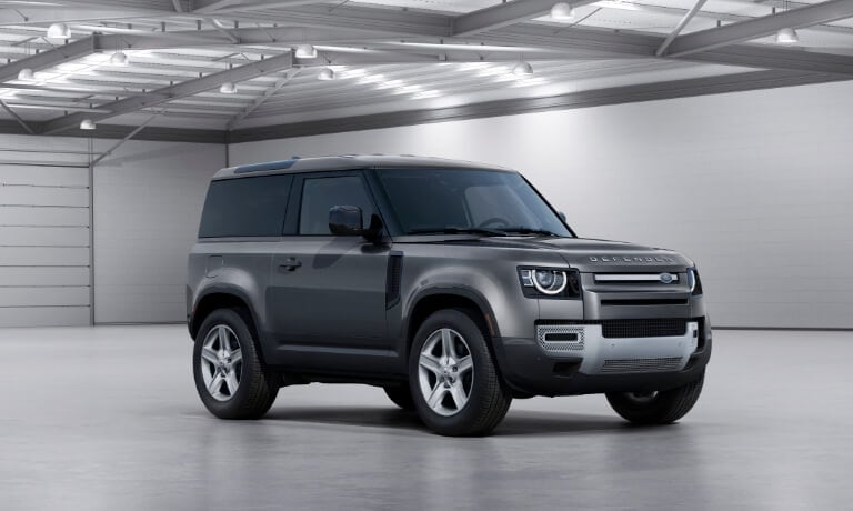 2025 Land Rover Defender parked in a warehouse