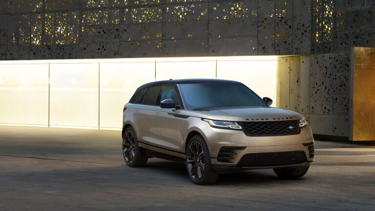 2023 Land Rover Range Rover Velar Exterior Parked By Fancy Building Corner View