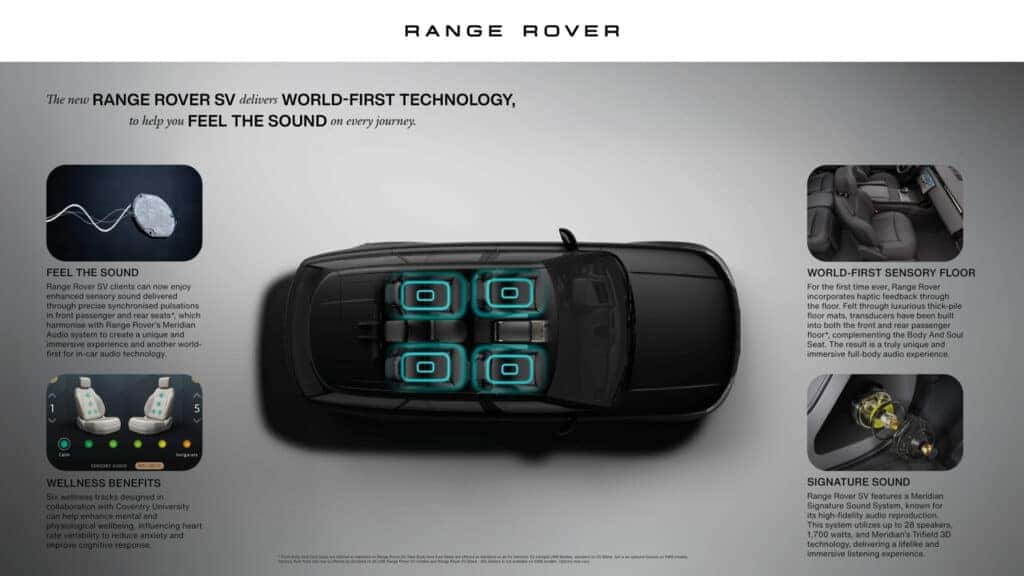 Range Rover SV Black Body And Soul Seat and Sensory Floor technology