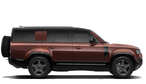Defender 130 X-Dynamic SE in Sedona Red in three quarter angle.