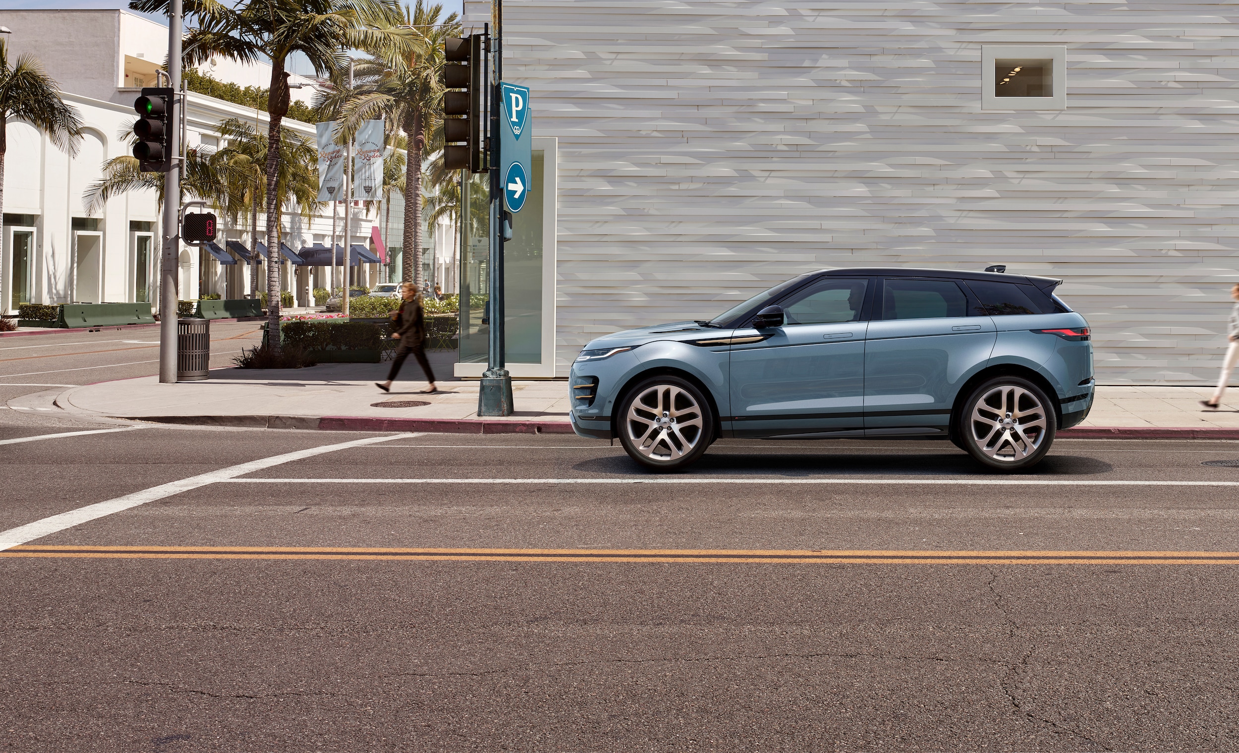 Range Rover Evoque parked in city