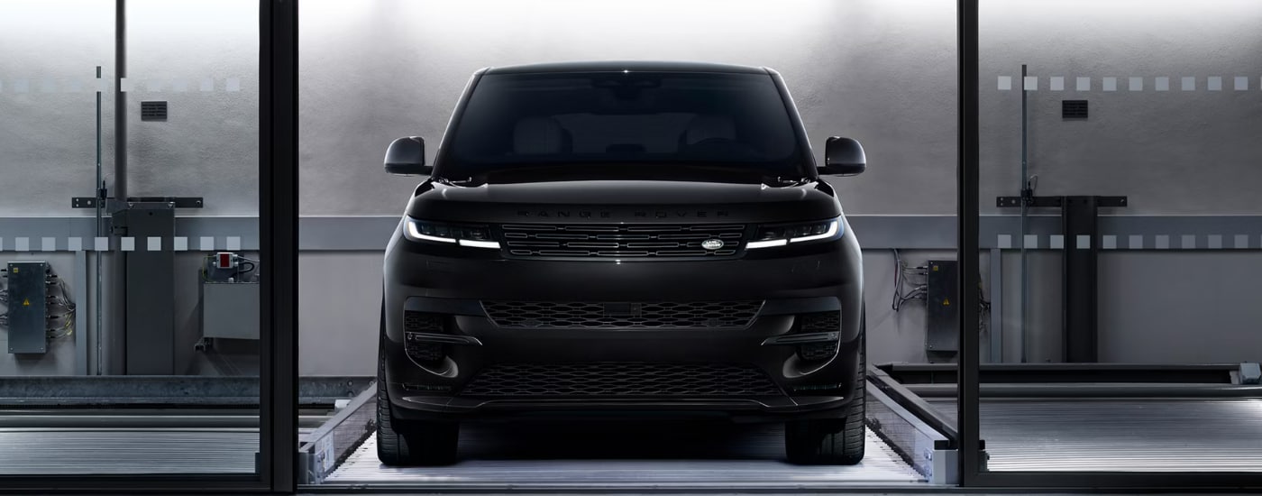 Black 2026 Range Rover Sport parked head on