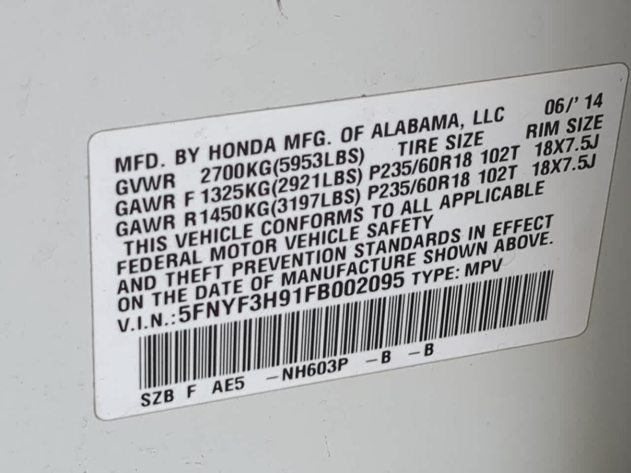 Thumbnail: 2015 Honda Pilot - 38