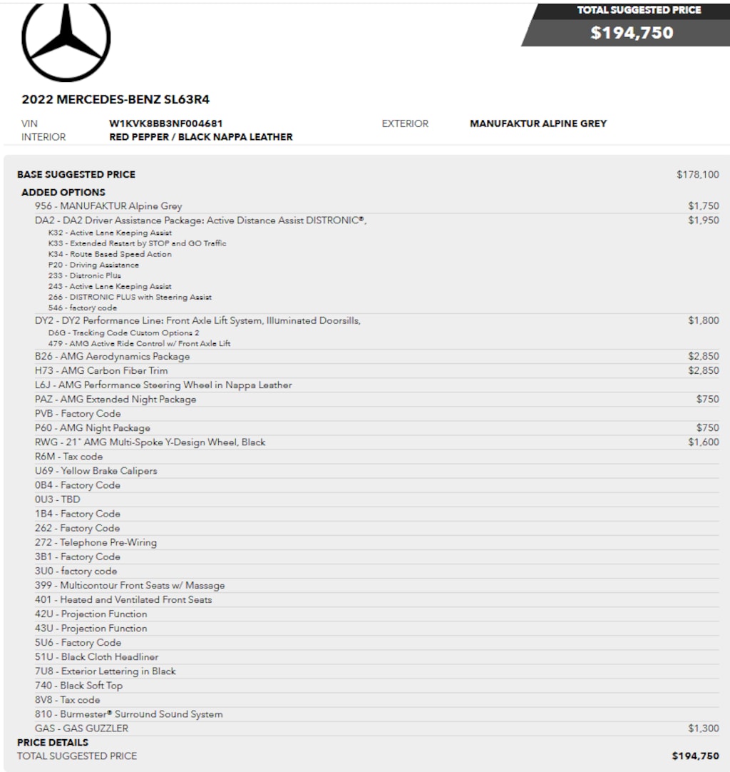Used 2022 Mercedes-Benz SL-Class SL 63 AMG® Convertible