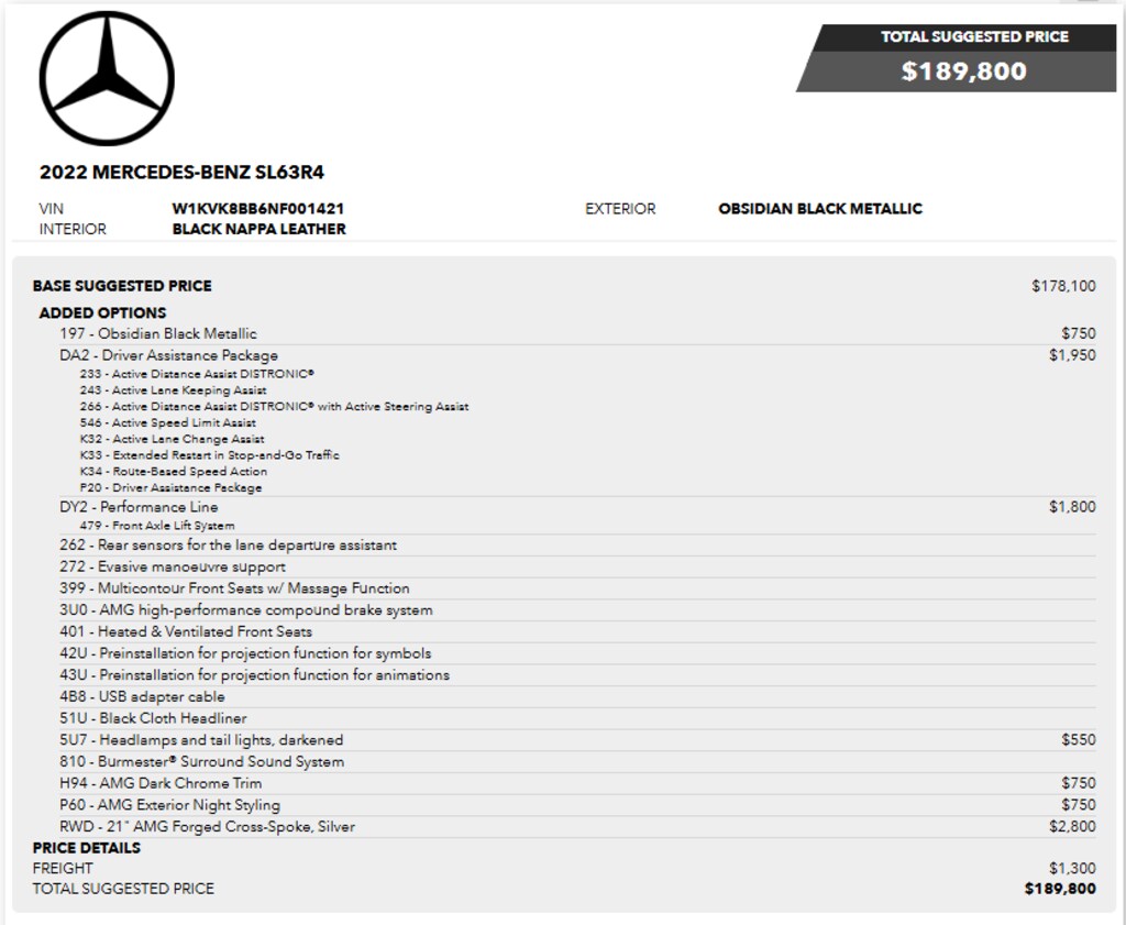 Used 2022 Mercedes-Benz SL-Class SL 63 AMG® Convertible