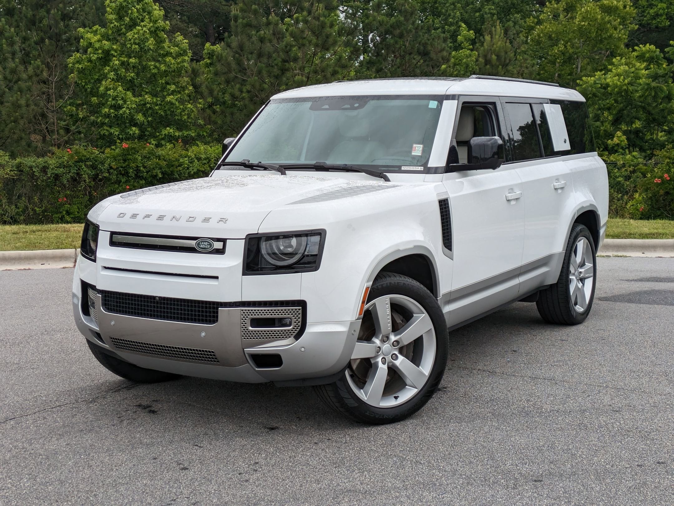 Certified 2023 Land Rover Defender First Edition with VIN SALEVFEU5P2160470 for sale in Raleigh, NC