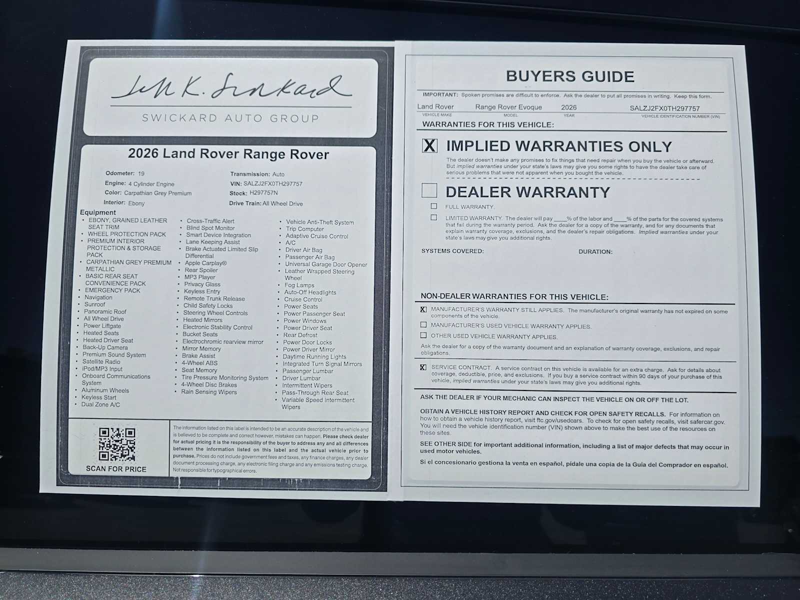 2026 Land Rover Range Rover Evoque S - Photo 17