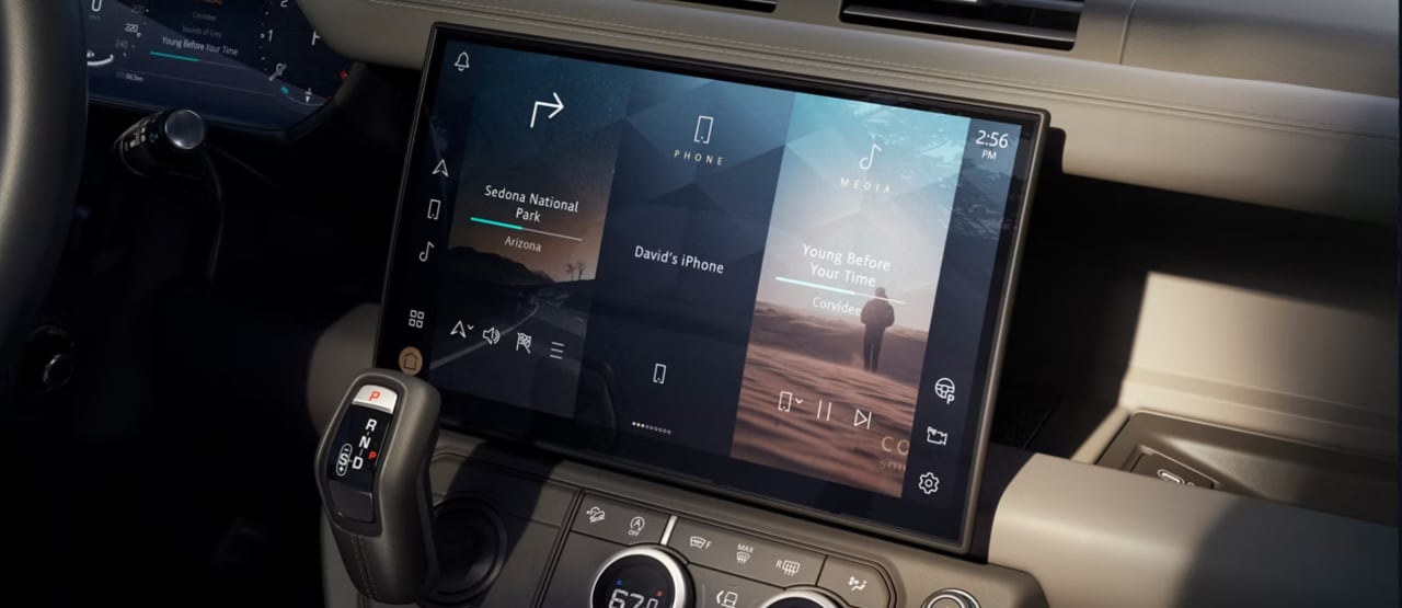 Defender SUV interior tech features