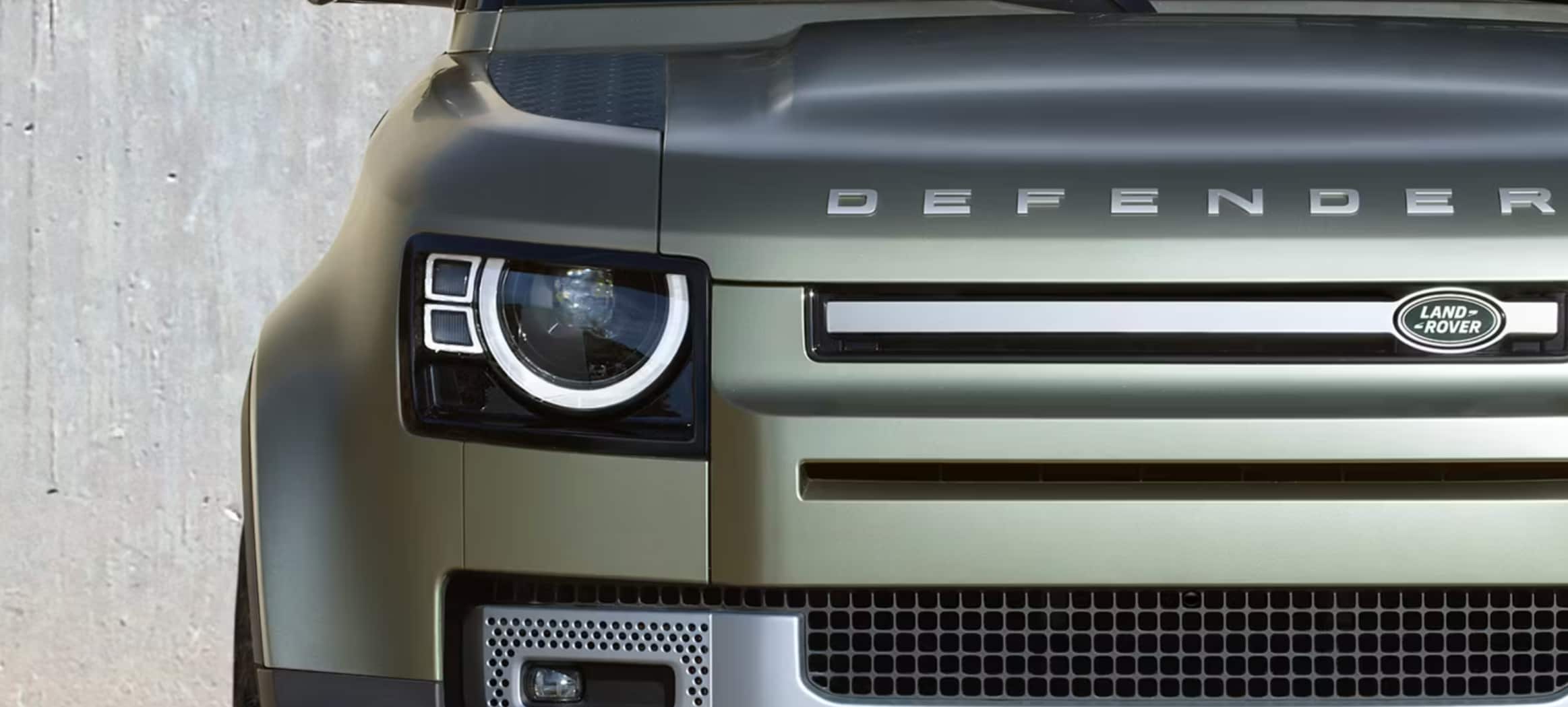 Close-up of the grille of the new Defender 90