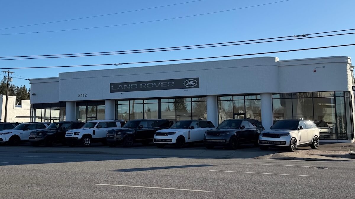 Exterior view of Land Rover Spokane from across the street