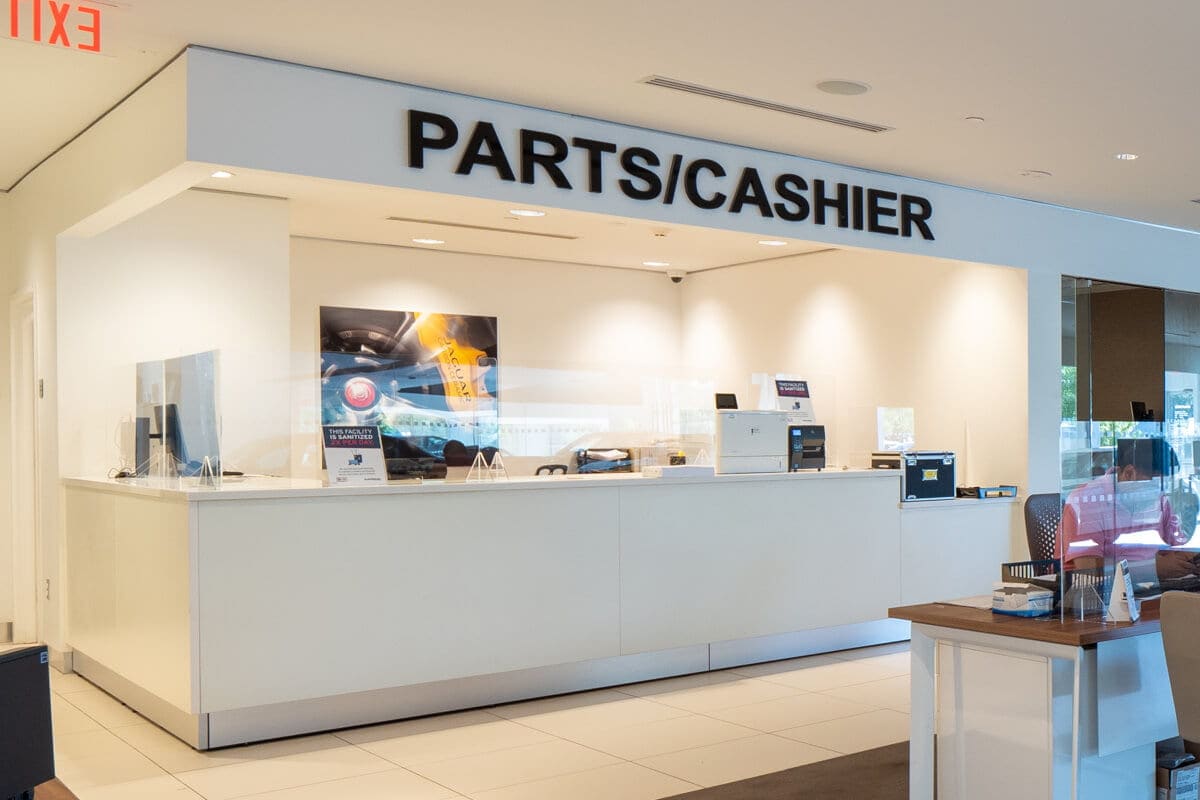 Land Rover White Plains Parts Center and Cashier counter