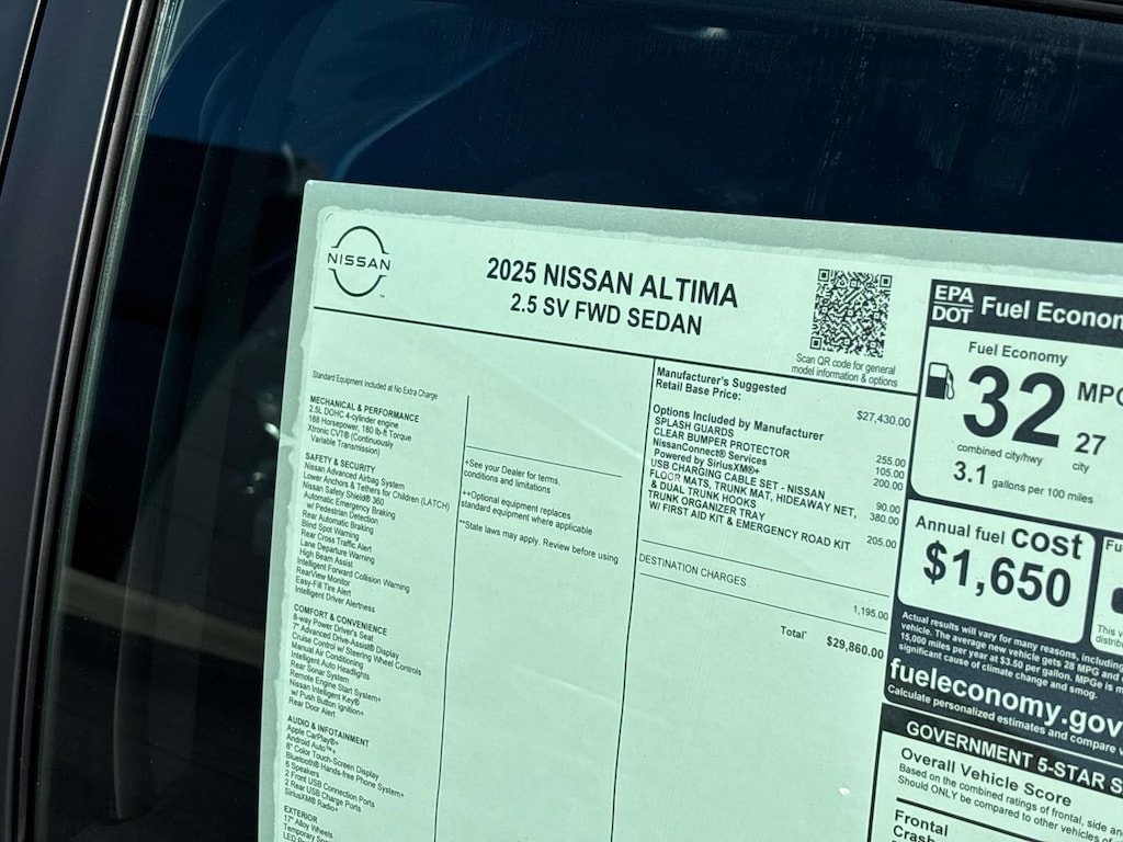 New 2025 Nissan Altima SV Sedan