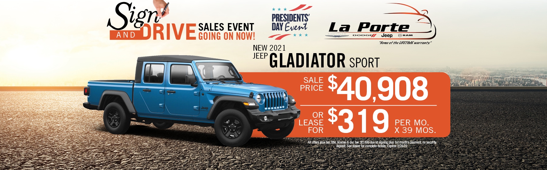 2021 Jeep Gladiator Lease or Buy Offer | LaPorte CDJR