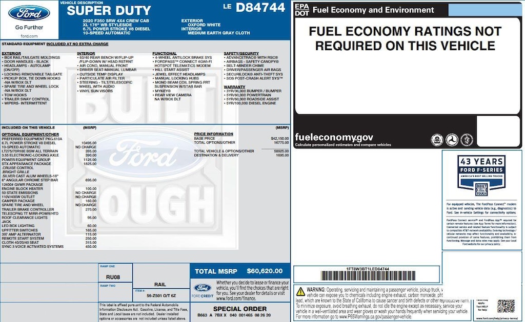 Used 2020 Ford Super Duty F-350 SRW XL Truck