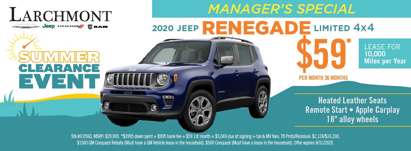 New Jeep Renegade for Sale Larchmont Chrysler Jeep Dodge
