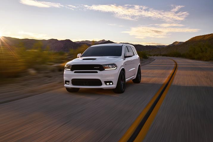 2018 Dodge Durango SRT White Driving Exterior Road 2018 Dodge Durango SRT White Driving Exterior Road