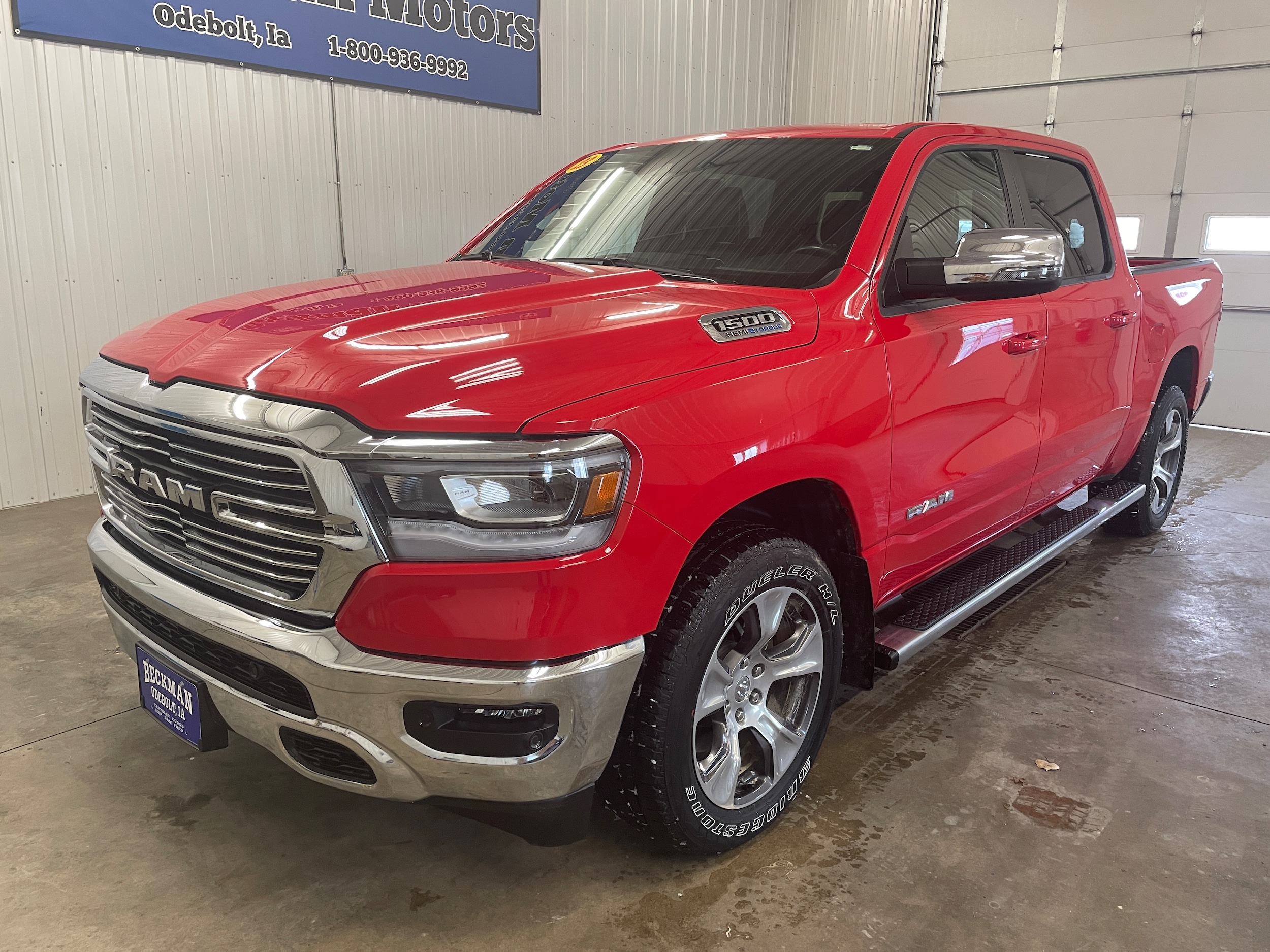 Used 2023 RAM Ram 1500 Pickup Laramie with VIN 1C6SRFJT7PN509601 for sale in Odebolt, IA