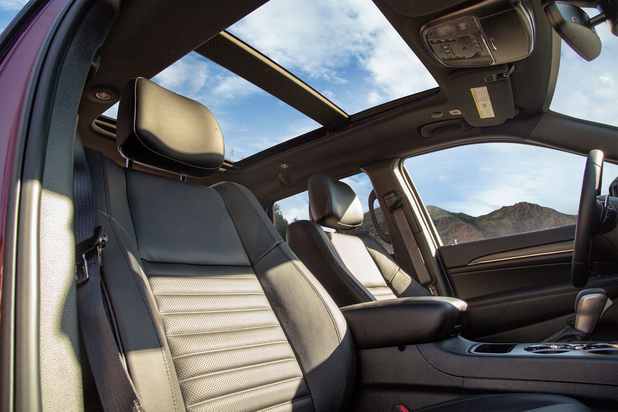 Jeep Grand Cherokee panoramic sunroof shown from the inside