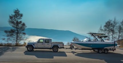 Jeep Gladiator towing a boat