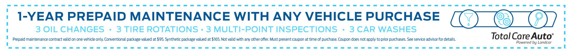 One Year Prepaid Maintenance with Any Vehicle Purchase at Larry H. Miller Nissan San Bernardino