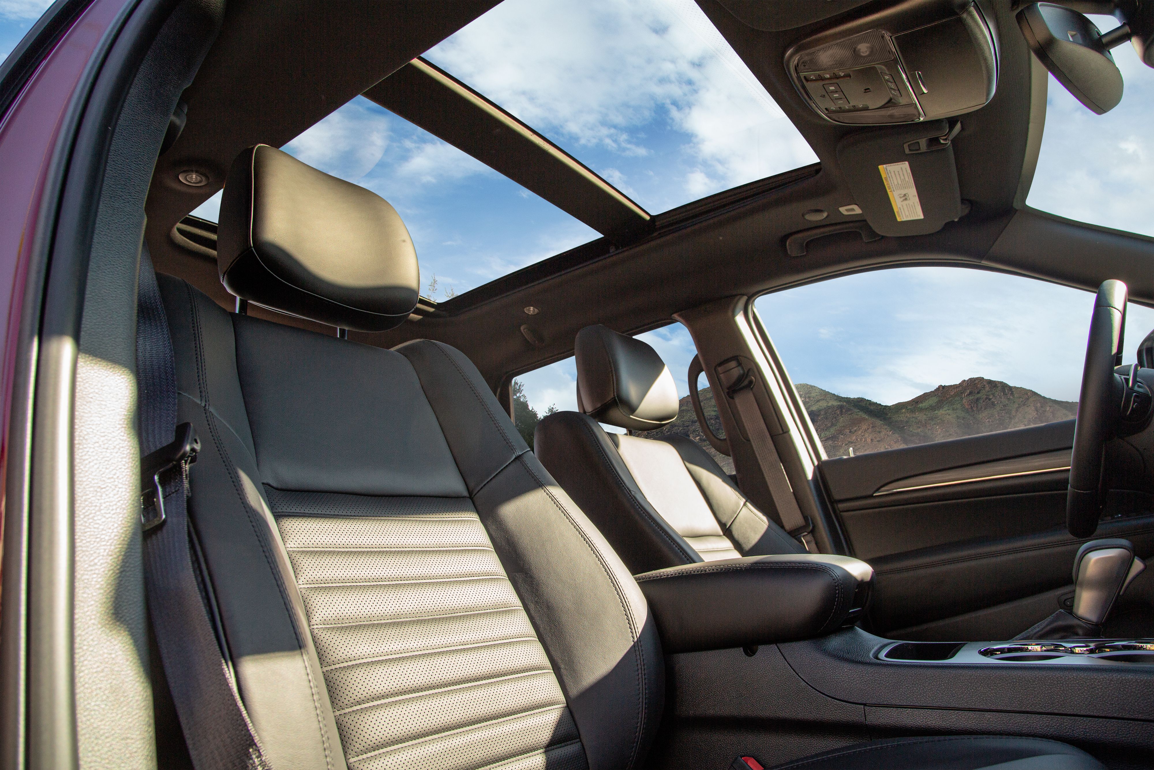 Jeep Grand Cherokee panoramic sunroof shown from the inside
