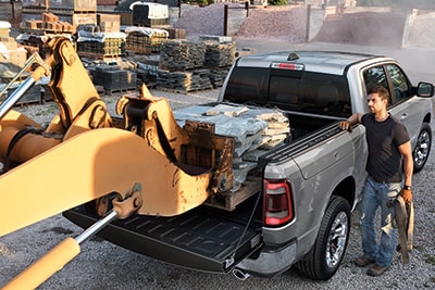 Ram 3500 carries heavy cargo loads Ram 3500 exterior image with heavy cargo load