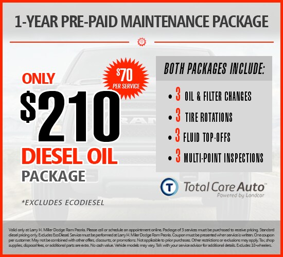 Larry Miller Dodge Ram Peoria Service Specials Oil Change, Brakes