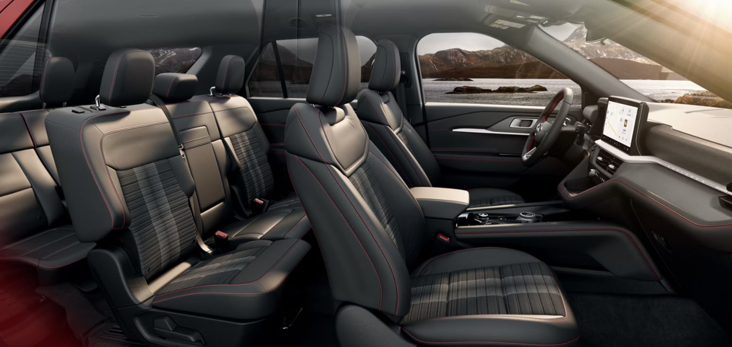 2026 Ford Explorer interior showing all three rows of seating