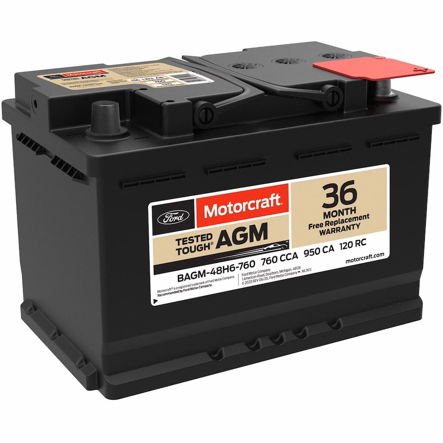 Motorcraft battery available from the Lasco Ford parts department in Fenton Michigan