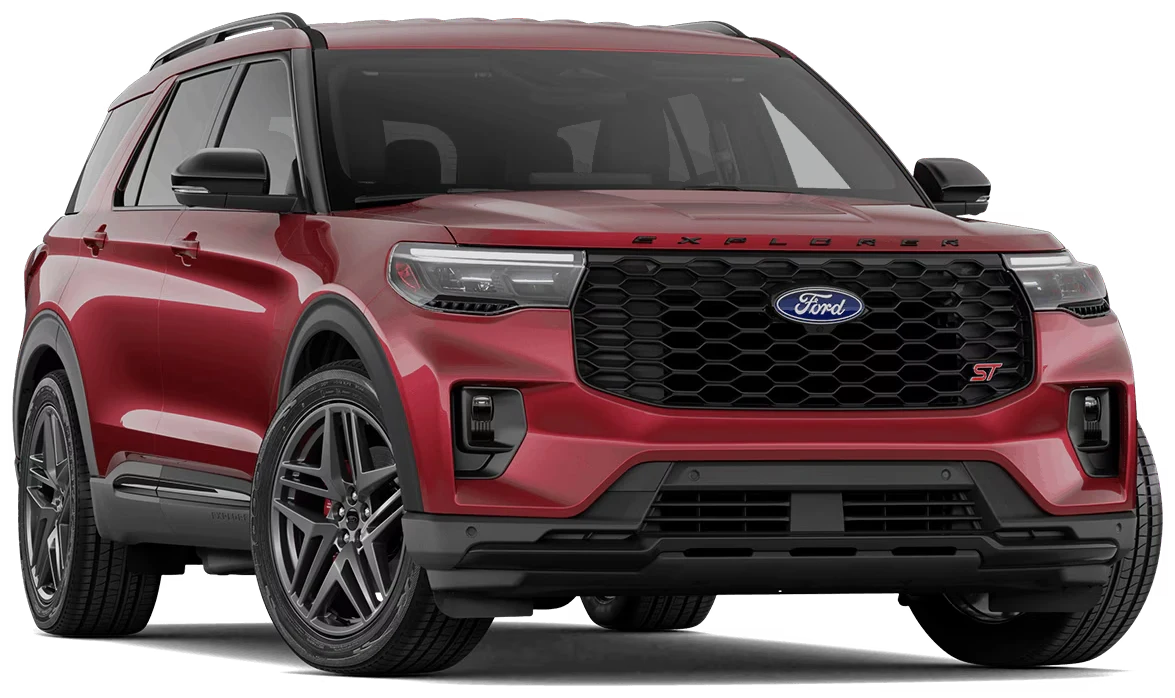 2027 Ford Explorer ST in Ruby Red at Lasco Ford in Fenton Michigan