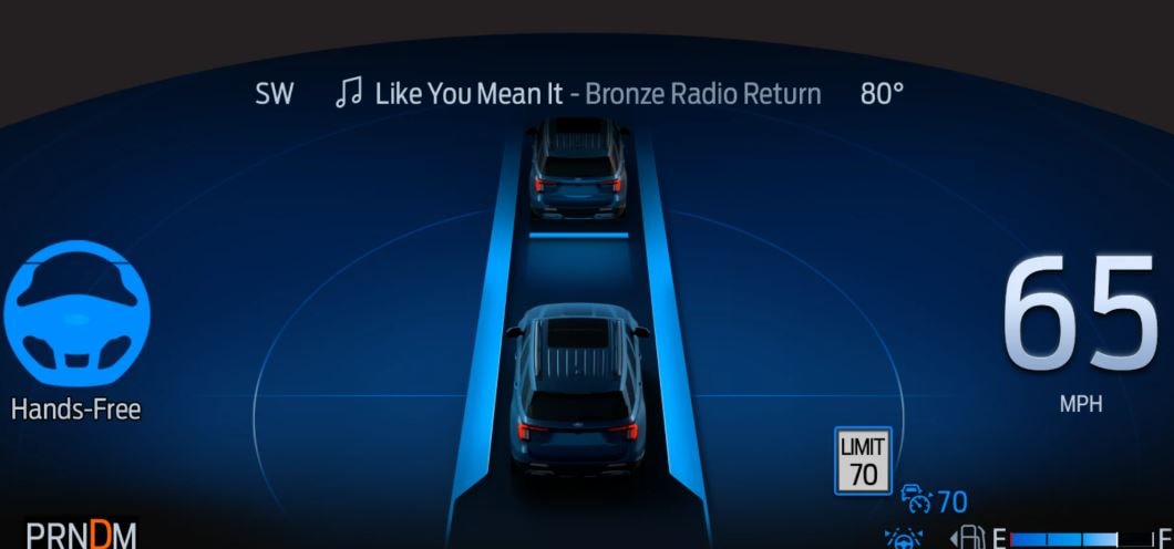 Ford BlueCruise dashboard display